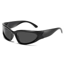 Óculos De Sol Y2k Unissex Preto Unissex Esportivo Casual Oval Preto
