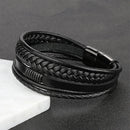 Pulseira Couro Masculina Trançada