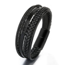 Pulseira Couro Masculina Trançada