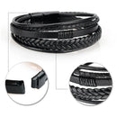 Pulseira Couro Masculina Trançada